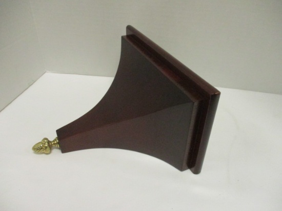 Mahogany Display Shelf with Brass Acorn Finial