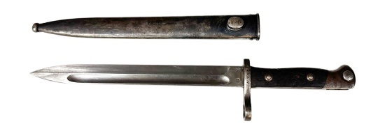 Chilean Model 1895 Mauser Bayonet by Weyersberg Kirschbaum & Co. with Steel Scabbard