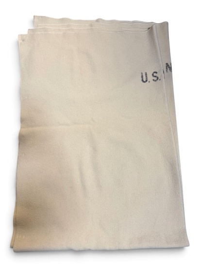 Authentic Vintage WWII U.S. Navy (USN) Military Issue Wool Blanket