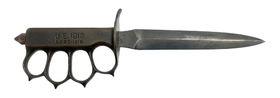 US WWI 1918 L.F&C Brass Knuckles Trench Fighting Knife