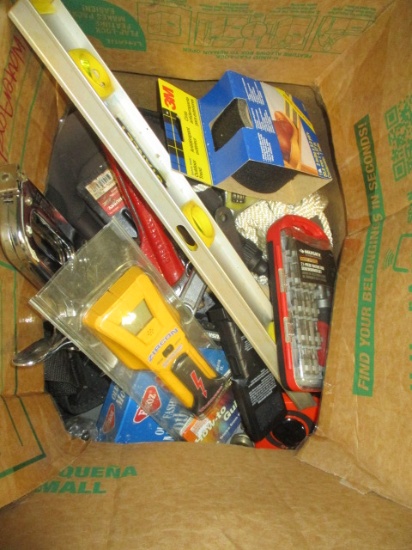 Tools-Tarp, Level, Rope, Husky Screwdriver Set, etc.