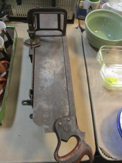 Cast Iron Antique Miter Box & Saw Set