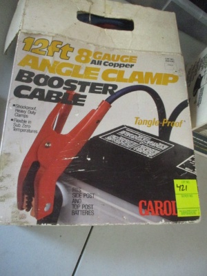 Pair Carol 12' 8 Gauge Angle Clamp Booster Cable in Original Box