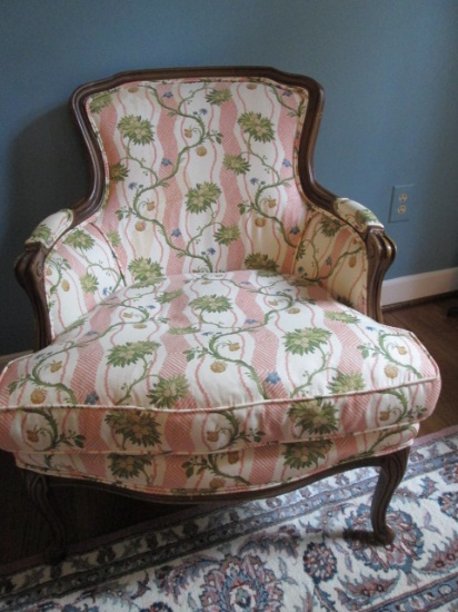 French Provincial Style Upholstered Armchair