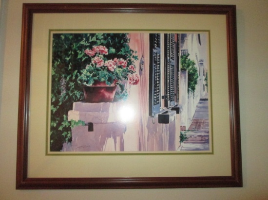 Erica Hoyt Limited Edition "Chalmers Street, Charleston, Potted Flowers, Geraniums" Print