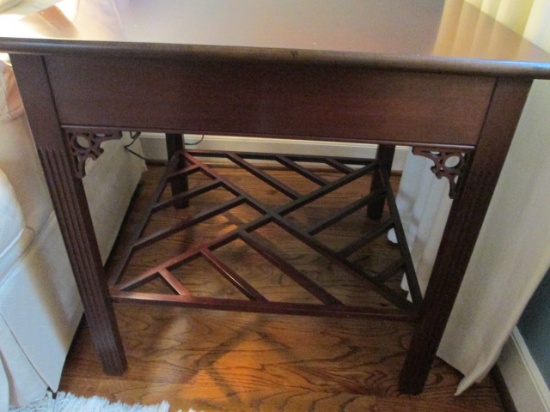 Asian Influence Mahogany End Table