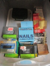 Large Lot of Nails, Screws, Fasteners, and Brackets