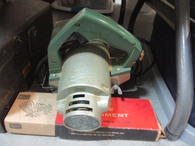 Vintage Companion 7" Electric Hand Saw and Sears Rip Guard Attachment