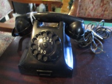 Vintage Ericsson Black Rotary Dial Desk PTT Bakelite Telephone