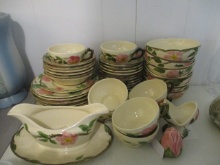 46 Pieces of Franciscan Earthenware Desert Rose Dinnerware