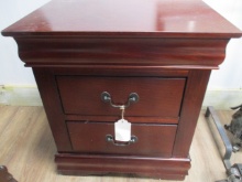 Mahogany Finish 2 Drawer Nightstand