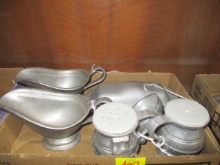 Armetale Sauce Boats, Shaker Set, Ladle and Butter Dish