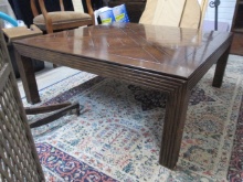 Square Oak Parque Pattern Top Coffee Table