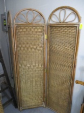 Rattan Woven Bamboo 3 Panel Folding Room Screen