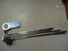 5 Golf Clubs and Callaway Driver Head Cover - 3 Wood, 3/15 Wood,