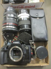 Canon EOS 650 35mm Camera with 3 Lenses and Speedlite 420EZ