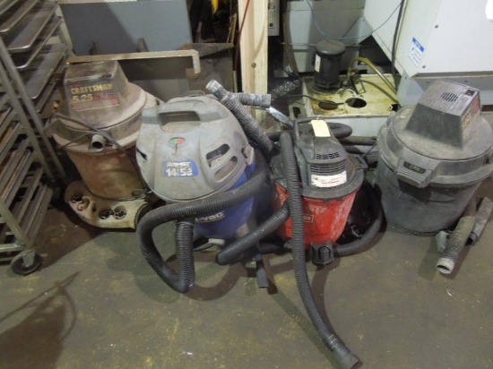 4 Assorted Shop Vacuums