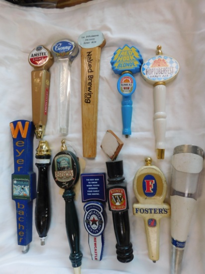 12 assorted beer and ale tap markers