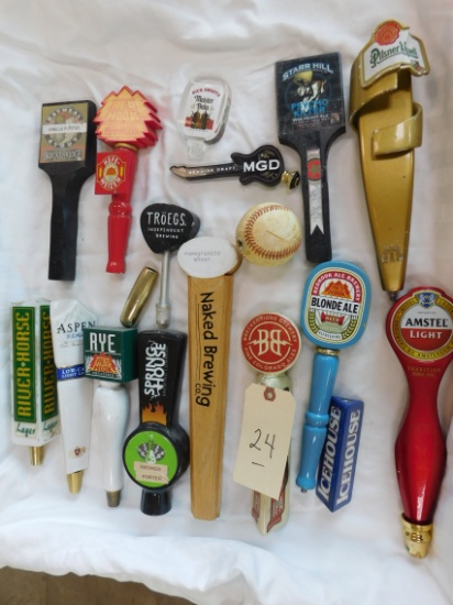 16 assorted beer and ale tap markers