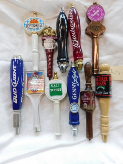 11 assorted beer and ale and tap markers