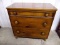Small Antique 3 Drawer Pine Chest. 15.5x29x28.5