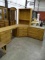 Oak Home Office / Bedroom Furniture: 4 Pieces - Knee Hold Desk With 3 Drawers, Corner Unit With 3 Dr
