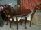 Dining Table & 4 Chairs, Queen Ann Legs, Splat Back Chairs, Finish Not Perfect, Fabric Covered Seats