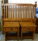 3 Piece Mission Style Contemporary Bedroom Set. Queen Size Headboard, Footboard & Wooden Rails 2 Sin