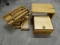 Wood Crafted Pieces: 10x16.5 Dovetailed Bench; Lift Top Storage Box; Various Storage Boxes. See Phot
