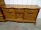 Very Nice Contemporary Curved Front Oak Dresser - 7 Drawers, Center Door Opens To 2 Additional Drawe