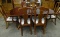 Very Nice Mahogany Dining Table & 6 (1 Arm) Carved Splat Back Chairs With Upholstered Seats. Table T