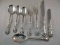 Gorham Sterling Flatware, Rondo Pattern - Soup Spoon, Sugar Scoop, 2 Teaspoons, Dinner & Salad Fork