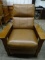 Like New Mission Style Leather Push Back Recliners. Nutmeg Color. Bit Of Wear To Color On Top Of Foo