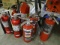 7 Charged Fire Extinguishers: 6 A.B.C. - Sentry, Amerex, Etc.