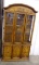 Vintage Lighted Display / China Hutch. Double Glass Doors, 2 Glass Shelves, Double Solid Bottom Door