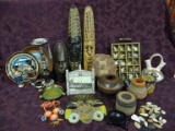 Collectibles - Wade Animal Figures, Arrowheads, Flakes & Points, Native American Covered Basket, Din