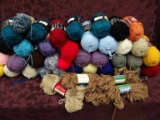 Large Lot Of Yarn - 20+ Skeins Of Red Heart, 10 Red Heart Soft And 5 Aunt Lydia's Rug Yarn
