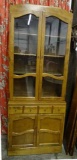 Ethan Allen Early American Style Maple 2 Piece Stepback Cupboard. Base With Double Doors & Single Dr