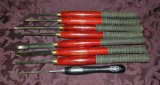 8 Large Pinnacle Woodworking Chisels/Gouges. Up To 25
