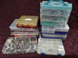 12 Divider Boxes With Assorted Beads And Findings - Glass, Metal, Plastic, Wood, Pearlized And More!