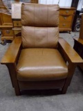 Like New Mission Style Push Back Recliner. Nutmeg Color. 33.25
