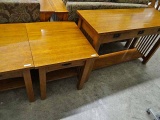 Set Of 3 Mission Oak Side Tables By Sklar Peppler. Sofa Table With 3 Drawers, 18x50x30.5