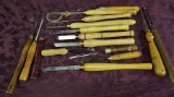 16 Woodworking / Turning Tools: Buck Bros, Mathieson, Crown, Butcher, Greaves, Etc.