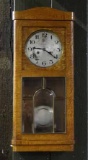 Antique Junghans Wall Clock In Burl Wood Arch Top Case - A Gorgeous Working Clock! 8 Day Wind With A