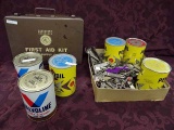 Collectibles: Pennzoil & Valvoline In Cans (6); Collection Of Vintage Beer Openers - Olympia, Acme,