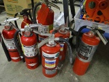 7 Charged Fire Extinguishers: 6 A.B.C. - Sentry, Amerex, Etc.