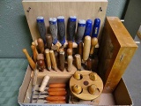 47 Woodworking / Turning Tools: Gouges, Chisels, Cutters, Etc: Wilton Set, Irwin, Marples Set, Walnu