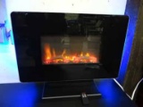 Contemporary Flat Panel Glass Front Faux Fireplace Heater. Has Remote. Very Nice. Working. Has Remot