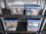 6 Tubs Of Assorted Hardware: Felt Lock Washers, Screws, Anchors, More.