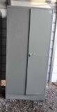 Steampunk / Industrial Metal Double Door Storage Cabinet, Has Keys.